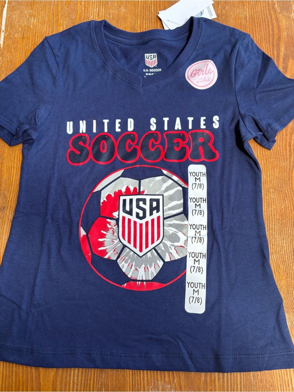 USA Soccer Girls' Navy Graphic Tee - Youth